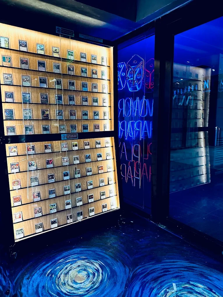 Wall display of trading cards